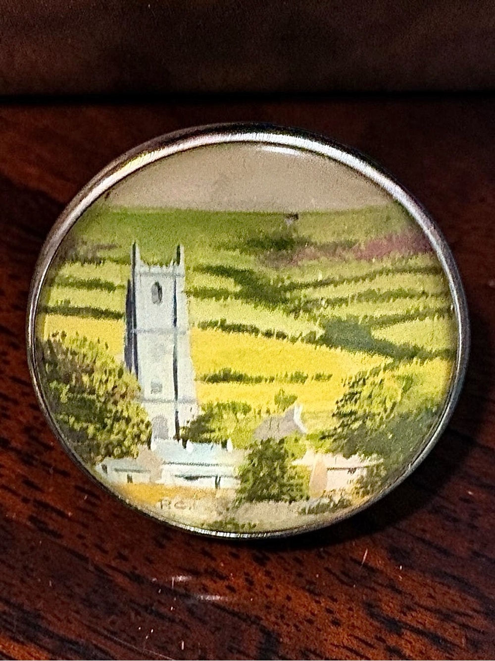Vintage Widecombe-in-the-Moor Church in England Brooch